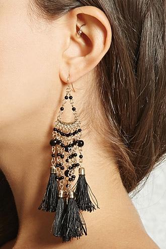 Forever21 Tasseled Chandelier Earrings
