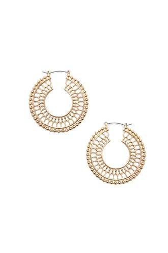 Forever21 Ornate Cutout Hoop Earrings