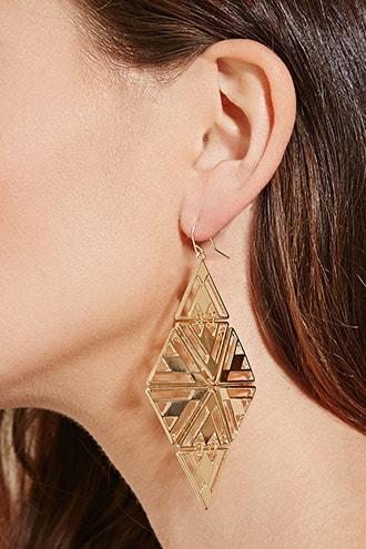Forever21 Cutout Triangle Drop Earrings