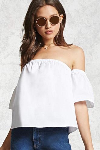 Forever21 Poplin Off-the-shoulder Top