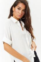 Forever21 High-low Curved-hem Shirt