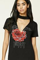 Forever21 Women's  Dangerous Heart Graphic Tee