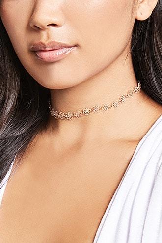 Forever21 Floral Disc Choker