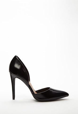 Forever21 Women's  Black Faux Leather Pumps