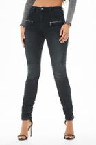 Forever21 Ruched Moto Skinny Jeans