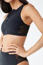 Forever21 Mesh Panel Crisscross Swimwear Top