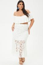 Forever21 Plus Size Floral Lace Midi Skirt