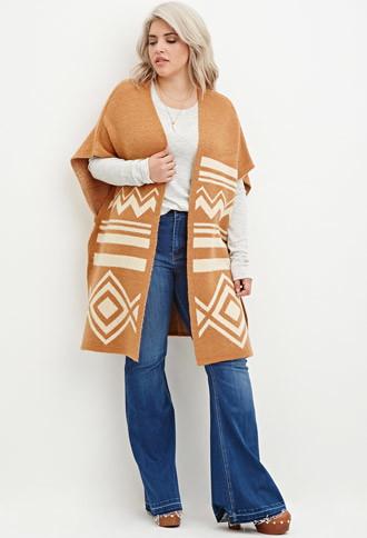 Forever21 Plus Geo-patterned Dolman Cardigan