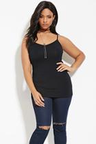 Forever21 Plus Women's  Black Plus Size V-neck Cami