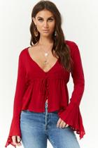 Forever21 Flounce Trumpet-sleeve Top