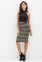 Forever21 Mesh Lace Pencil Skirt