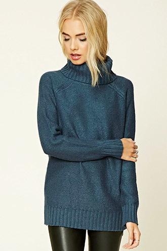 Love21 Women's  Boxy Turtleneck Sweater