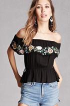 Forever21 Embroidered Strapless Top
