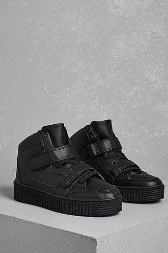 Forever21 Faux Leather Flatform Sneakers