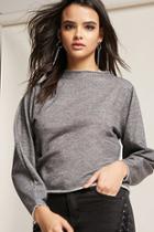 Forever21 Raw-cut Heathered Top