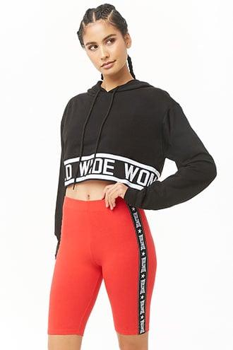 Forever21 Active Worldwide Graphic Biker Shorts