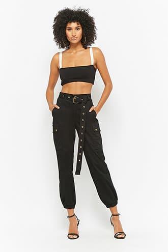 Forever21 Belted Cargo Joggers