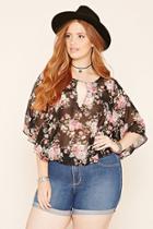 Forever21 Plus Women's  Plus Size Ruffled Floral Top