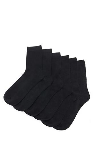 Forever21 Women's  Black Crew Socks Set