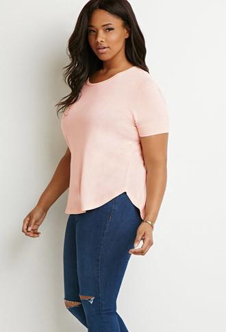 Forever21 Plus Women's  Classic Tee (peach)