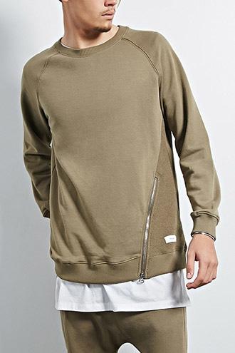 Forever21 Kdnk Zip-hem Terry Sweatshirt