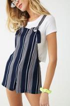 Forever21 Striped Y-back Overalls