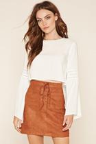 Love21 Women's  Contemporary Faux Suede Skirt