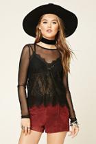 Love21 Women's  Contemporary Layered Lace Top