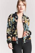 Forever21 Floral Tiger Bomber Jacket