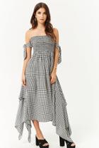 Forever21 Gingham Handkerchief Hem Maxi Dress