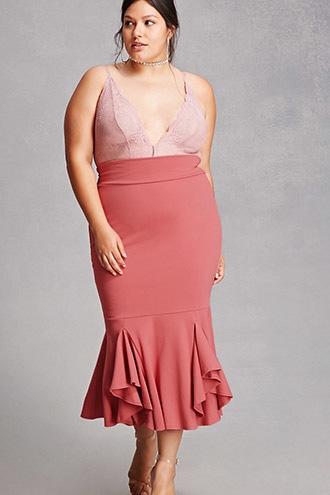 Forever21 Plus Size Mermaid Midi Skirt