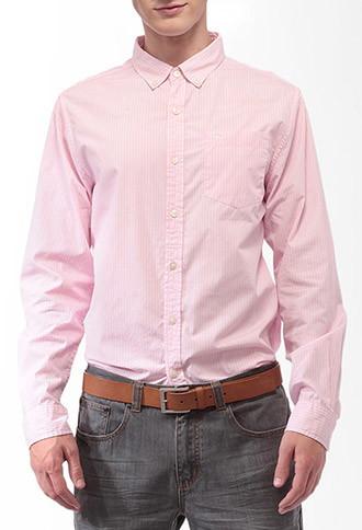21 Men Striped Button Down Shirt