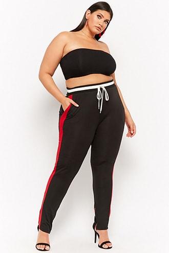 Forever21 Plus Size Zippered Striped Pants