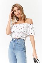 Forever21 Floral Print Flounce Top