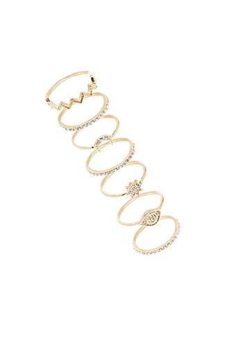 Forever21 Rhinestone-embellished Stackable Ring Set