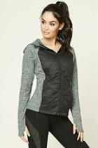 Forever21 Women's  Active Quilted Hooded Jacket