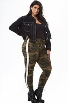Forever21 Plus Size Distressed Striped-trim Camo Jeans