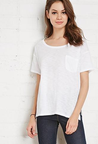 Forever21 Slub Knit Pocket Tee