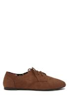 Forever21 Women's  Brown Faux Suede Oxfords