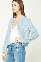 Forever21 Laser-cut Faux Suede Bomber