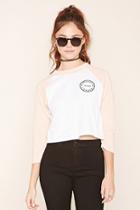 Forever21 Women's  In Memory Crop Baseball Tee