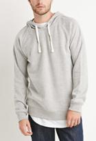 21 Men Men's  Brushed Knit Raglan Hoodie (heather Grey)