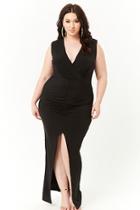 Forever21 Plus Size Ruched Surplice Maxi Dress