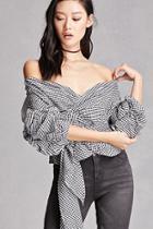 Forever21 Gingham Off-the-shoulder Top