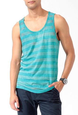 21 Men Reverse Stripe Tank