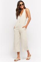 Forever21 Linen-blend Wide-leg Jumpsuit
