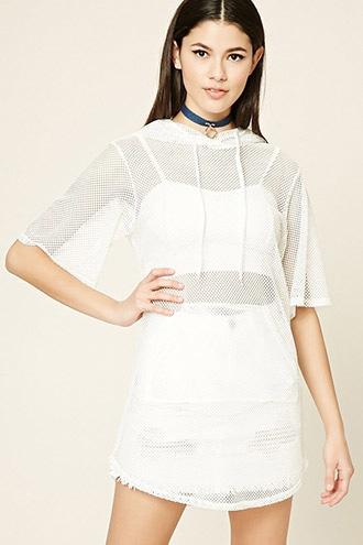 Forever21 Hooded Mesh Tunic