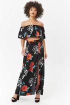 Forever21 M-slit Floral Maxi Skirt