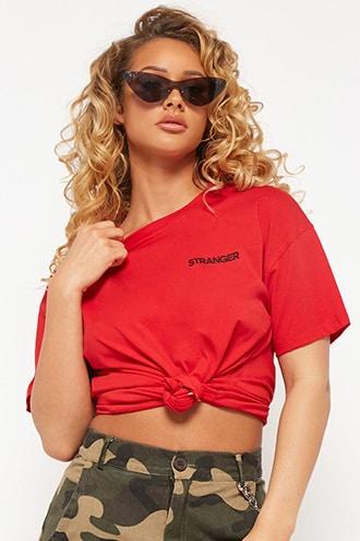 Forever21 Stranger Applique Tee