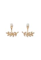Forever21 Leaf Ear Jackets (gold/cream)